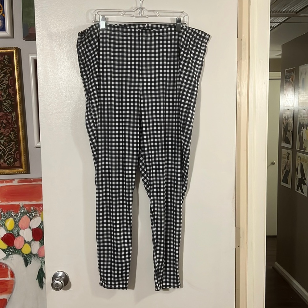 Yours black/white gingham leggings